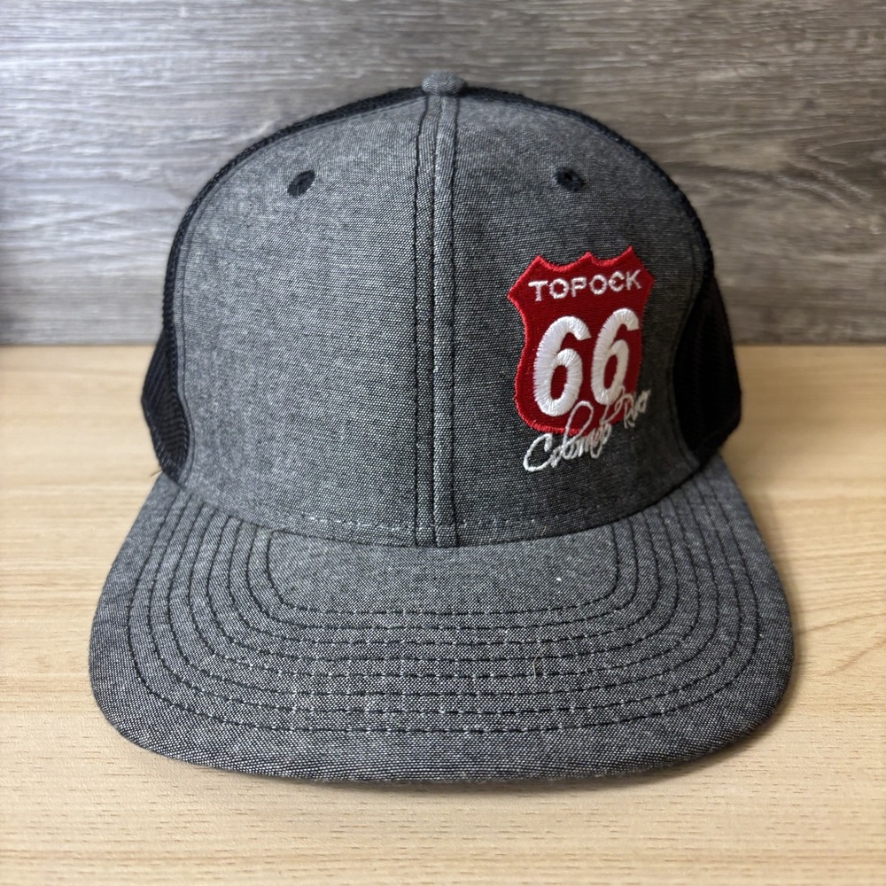 Topock 66 Hat Cap Snap Back Gray Black Mesh Trucker Embroidered Route Mens Otto